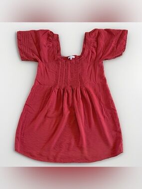 Madewell Rust Red Pintuck Mini Dress Size Medium